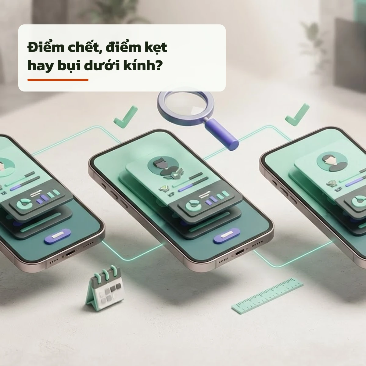 Phân biệt điểm chết, điểm kẹt và bụi dưới kính màn hình điện thoại