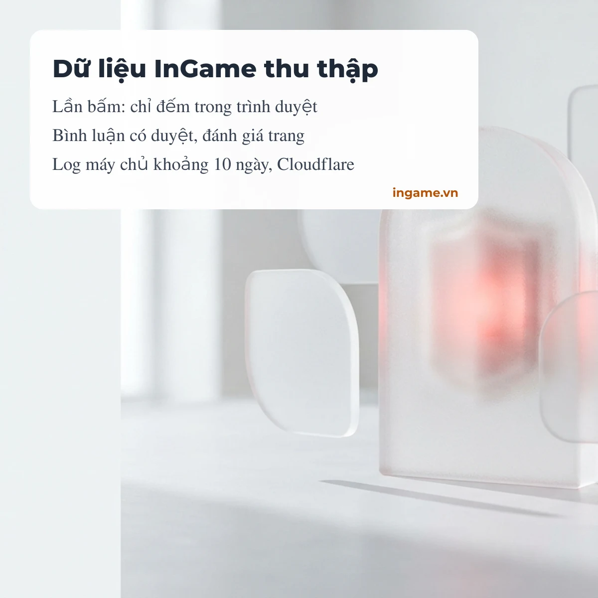 Dữ liệu InGame thu thập: tổng số đánh giá, góp ý ngắn, bình luận có duyệt, log máy chủ