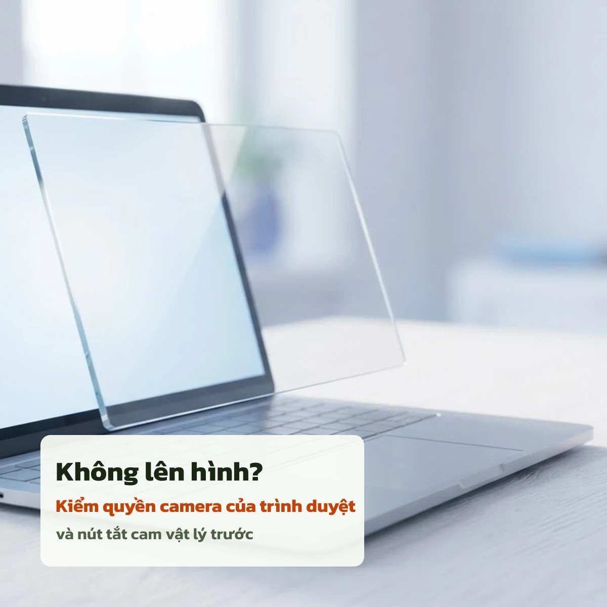 Webcam không lên hình, kiểm quyền camera của trình duyệt và nút tắt cam vật lý