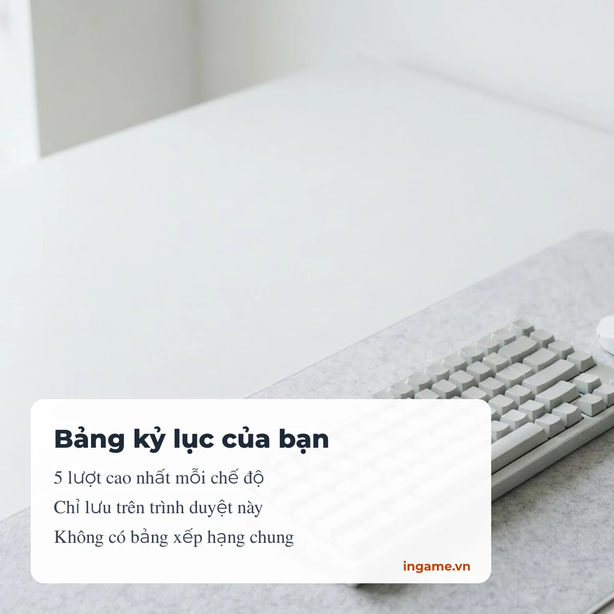 Bảng kỷ lục CPS của bạn, lưu trên trình duyệt, theo từng chế độ